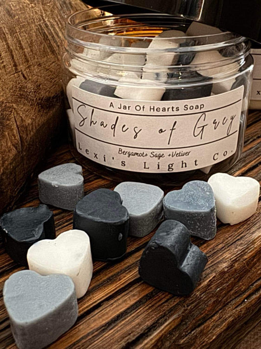 A Jar of Hearts Shades of Grey Mini Soaps